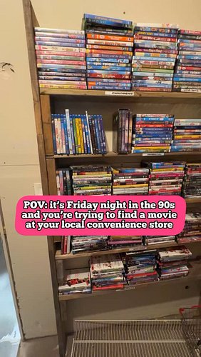 POV: it’s Friday night in the 90s and you’re trying to find a movie at your local convenience store #retro #vhs #dvd #blockbu...