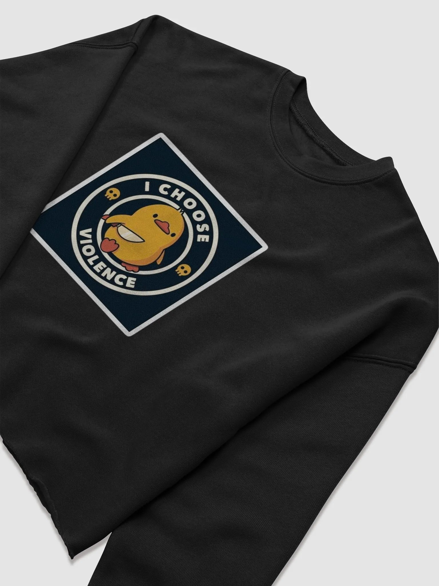 Funny Meme Duck Knife Crop Sweatshirt product image (25)