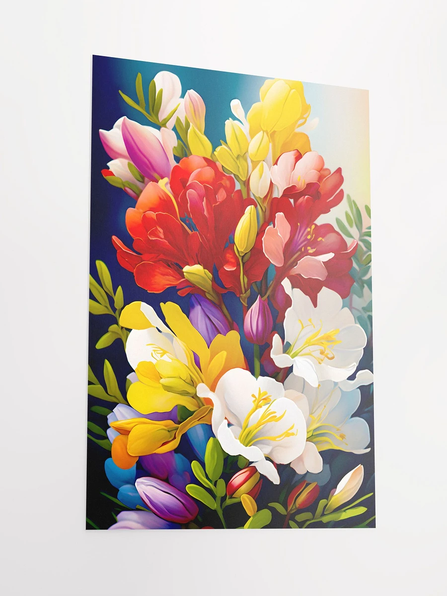 Red Yellow and Purple Freesias Colorful Freesia Flowers Matte Poster product image (4)