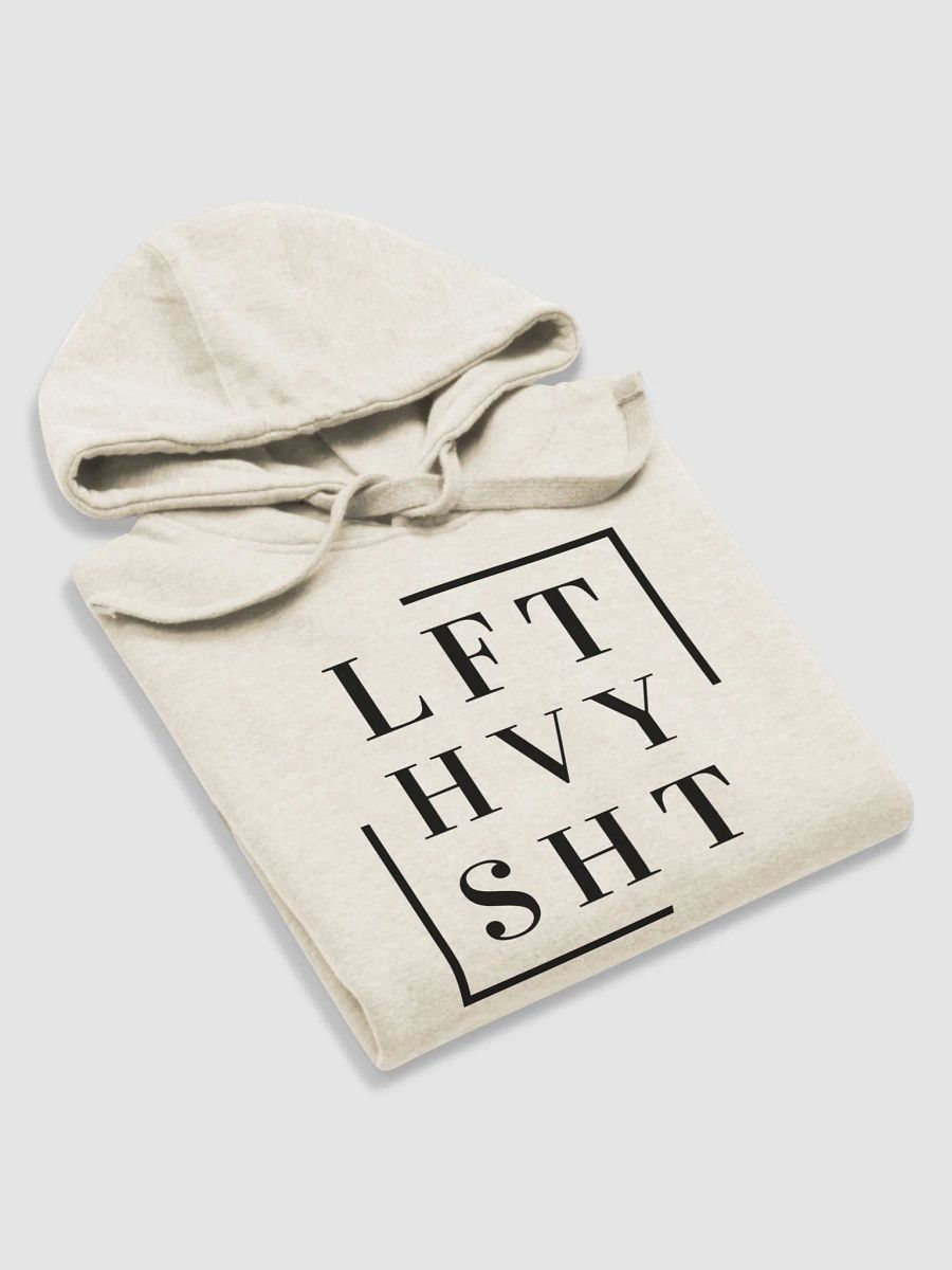 Bold Minimalist Hoodie with "LFT HVY SHT" Design product image (30)