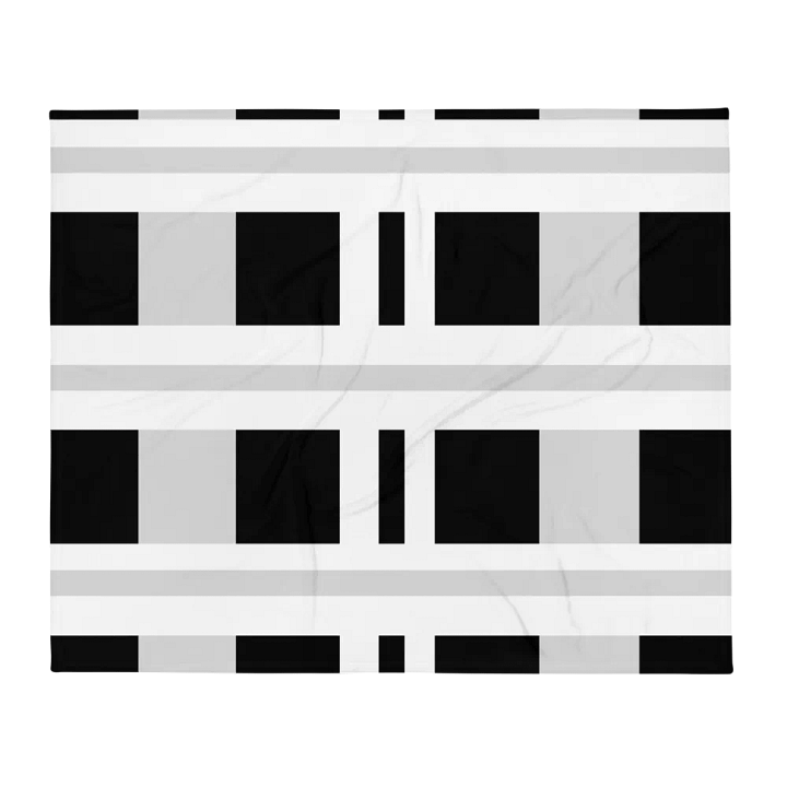Black And Gray Squares With White Stripes Throw Blanket product image (2)