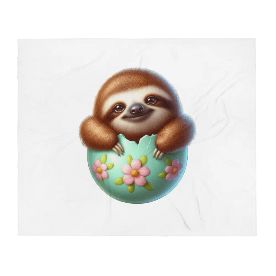 Sloth Easter Egg - Throw Blanket product image (1)