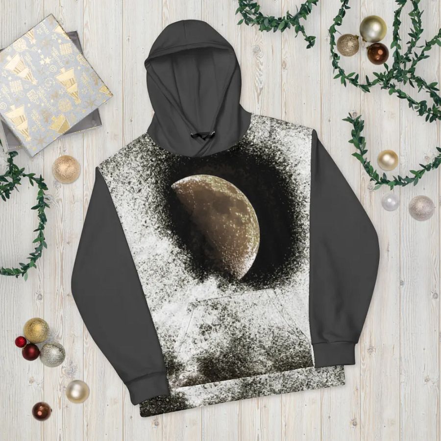 Darker Disintegrating Moon Unisex Pull Over Hoodie product image (10)