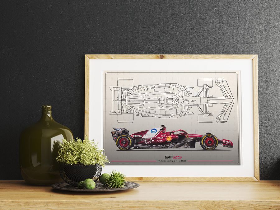 DIGITAL SF-25 technical drawing Scuderia Ferrari, Leclerc and Hamilton F1, Formula-1, F1 Posters, F1 Art, Formula 1 Wall Art, Gifts for Him, Motorsport product image (3)