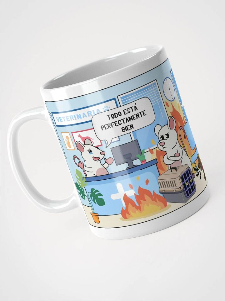 "Clínica veterinaria en llamas-SPANISH" Ceramic mug product image (2)