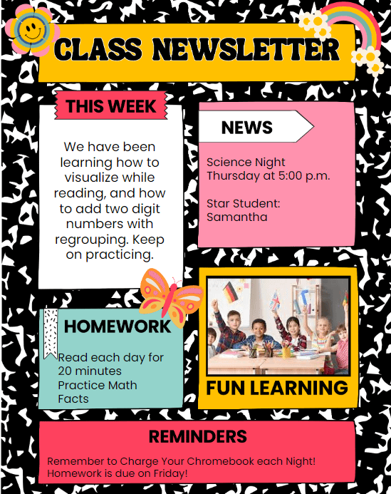 Groovy Back to School Class Newsletter product image (1)