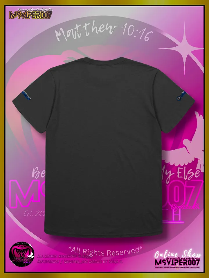 T-Shirt - "MsViper_007™ Brand Classic [blue/blk emblem] Support&Sport" - Streetwear/Cozy Lightweight T-Shirt By Anna H. product image (2)