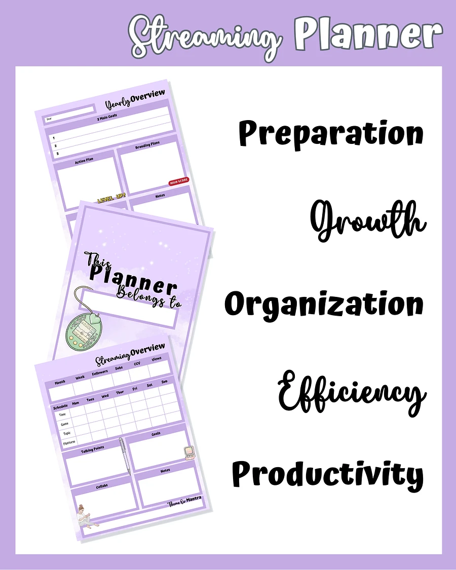 Purple Streaming Planner Printable product image (4)