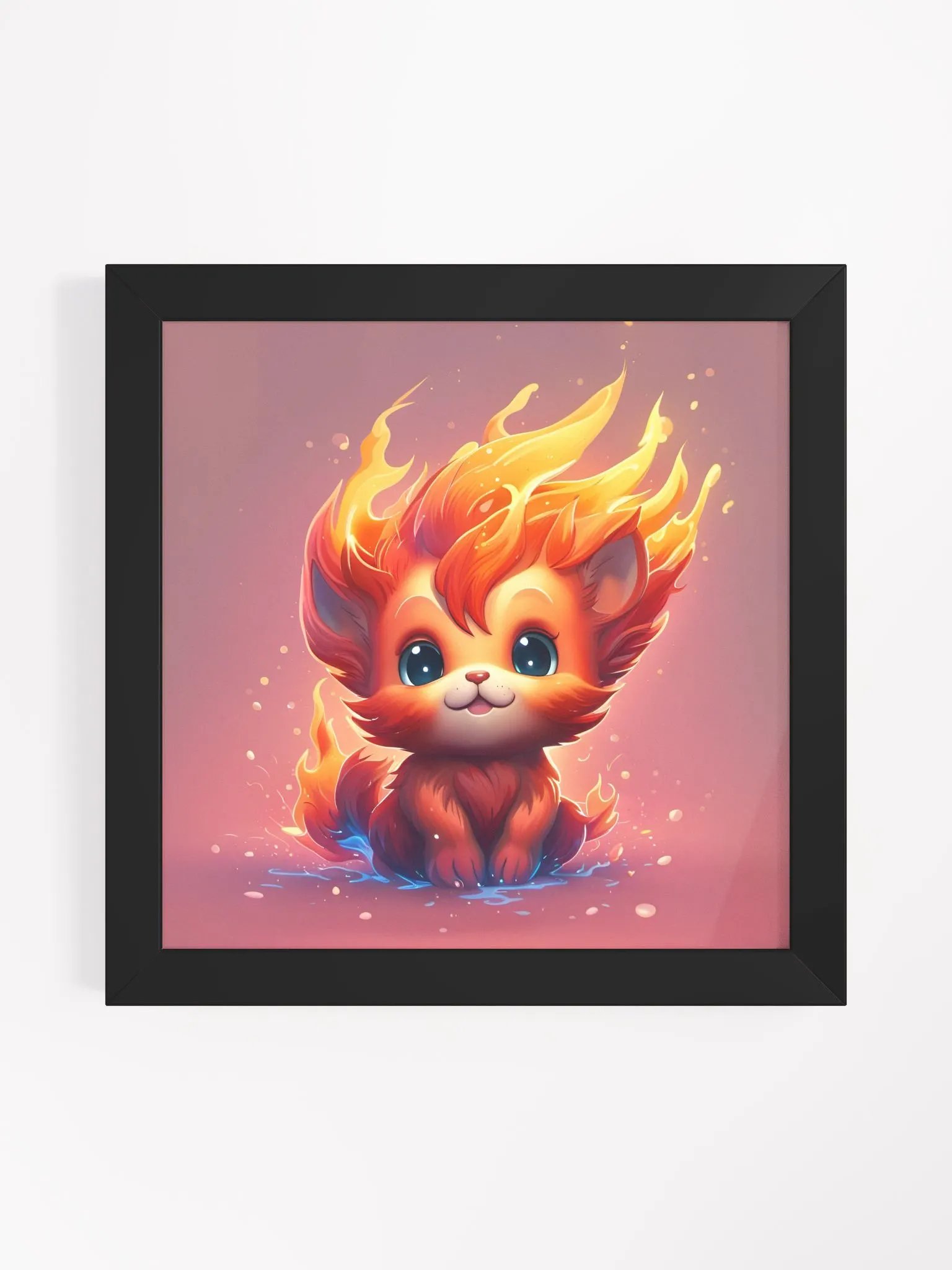 Framed Fire Cat Poster product image (1)