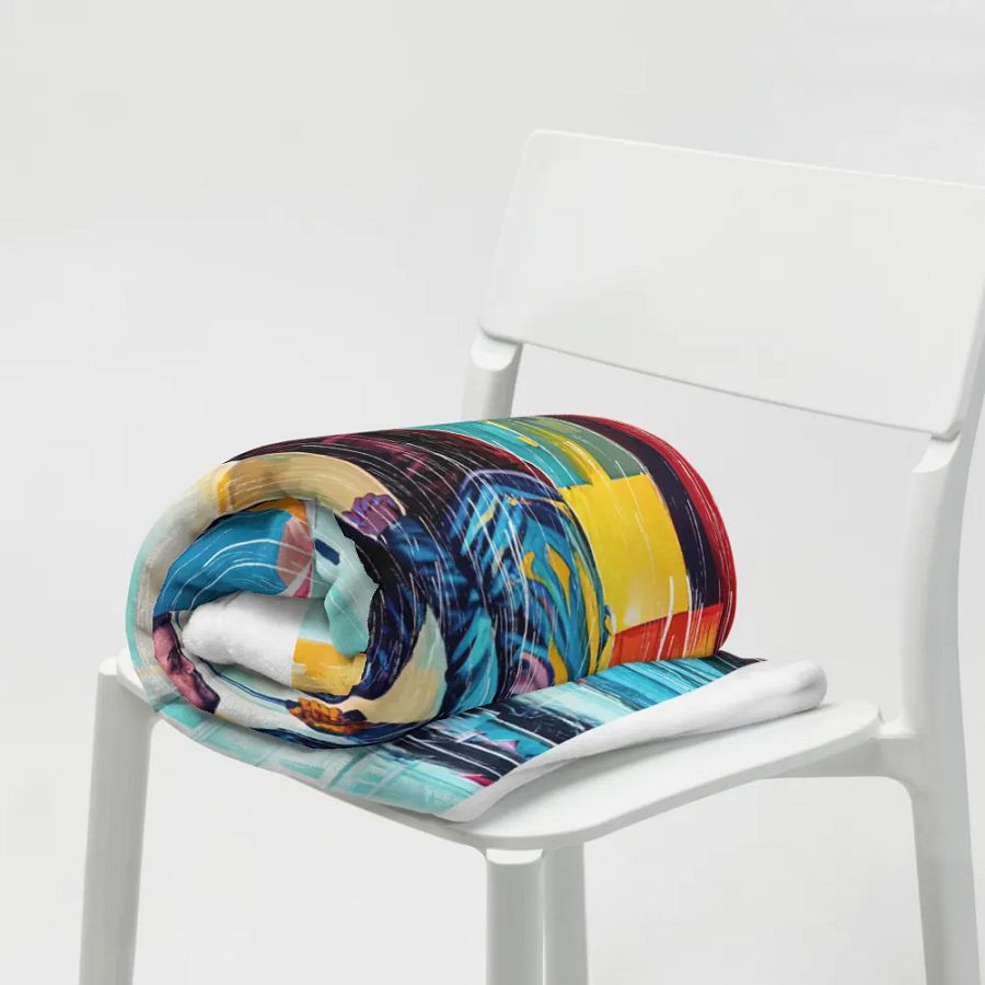 Gay Couple In The Rain – Colorful Two Hearts Throw Blanket product image (7)