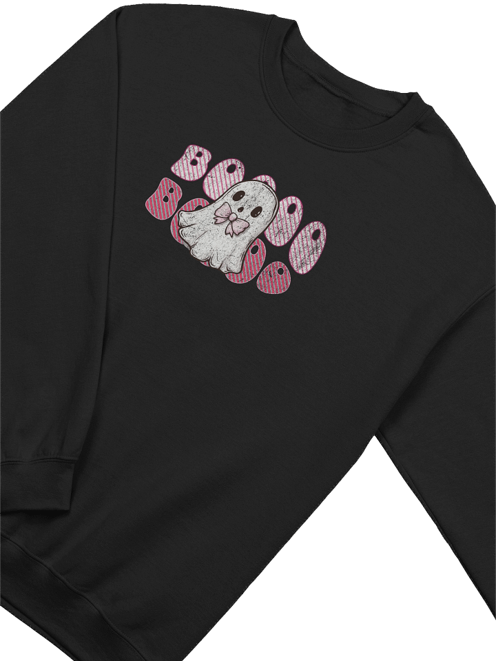 Ghostly Booo Unisex Sweatshirt, Halloween Crewneck - Gilden 18000 product image (2)