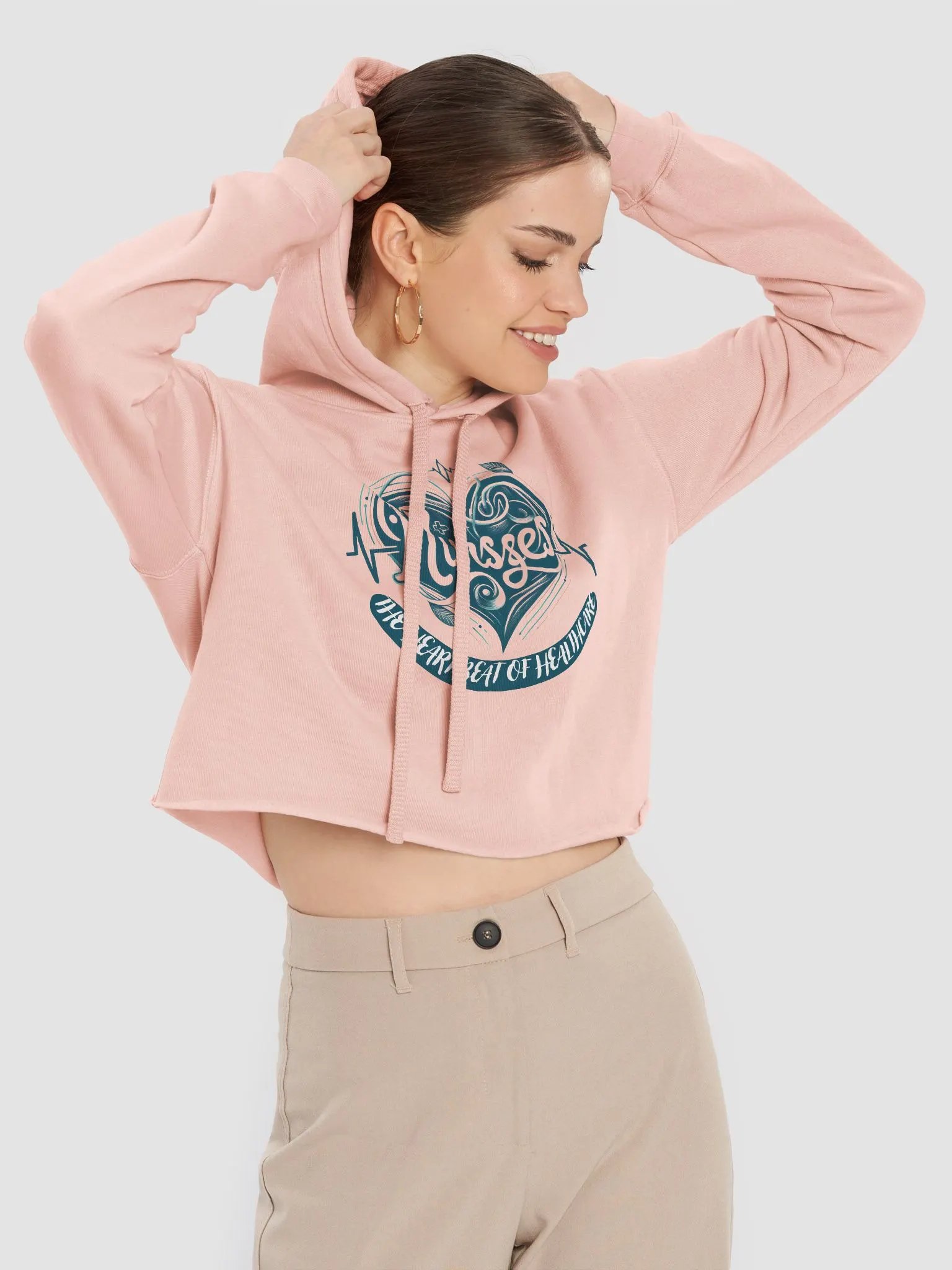 the heart of healthcare, Nurses Heartbeat Crop Hoodie product image (5)