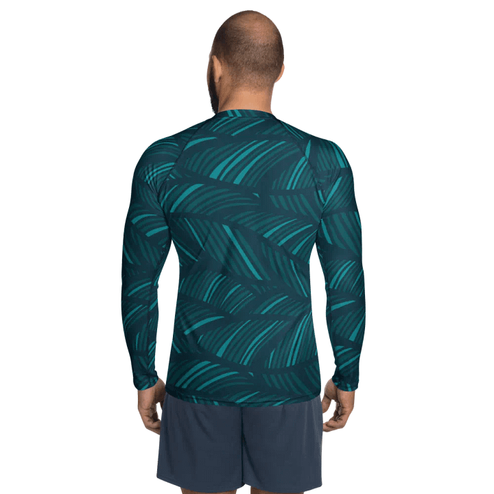 Teal Wave Men's Rash Guard product image (2)