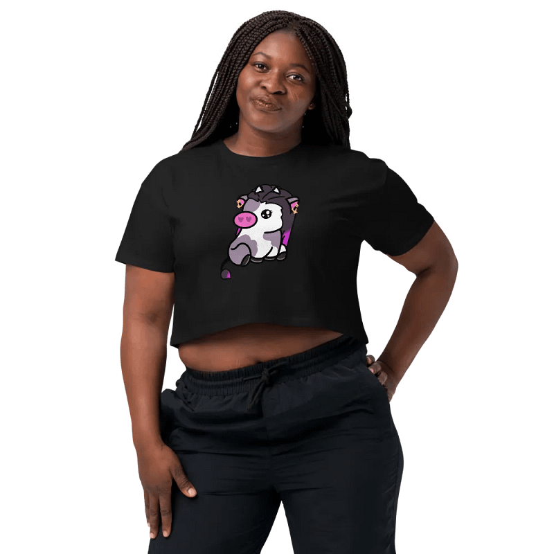 Reyna Cow (Front Only) Crop Top