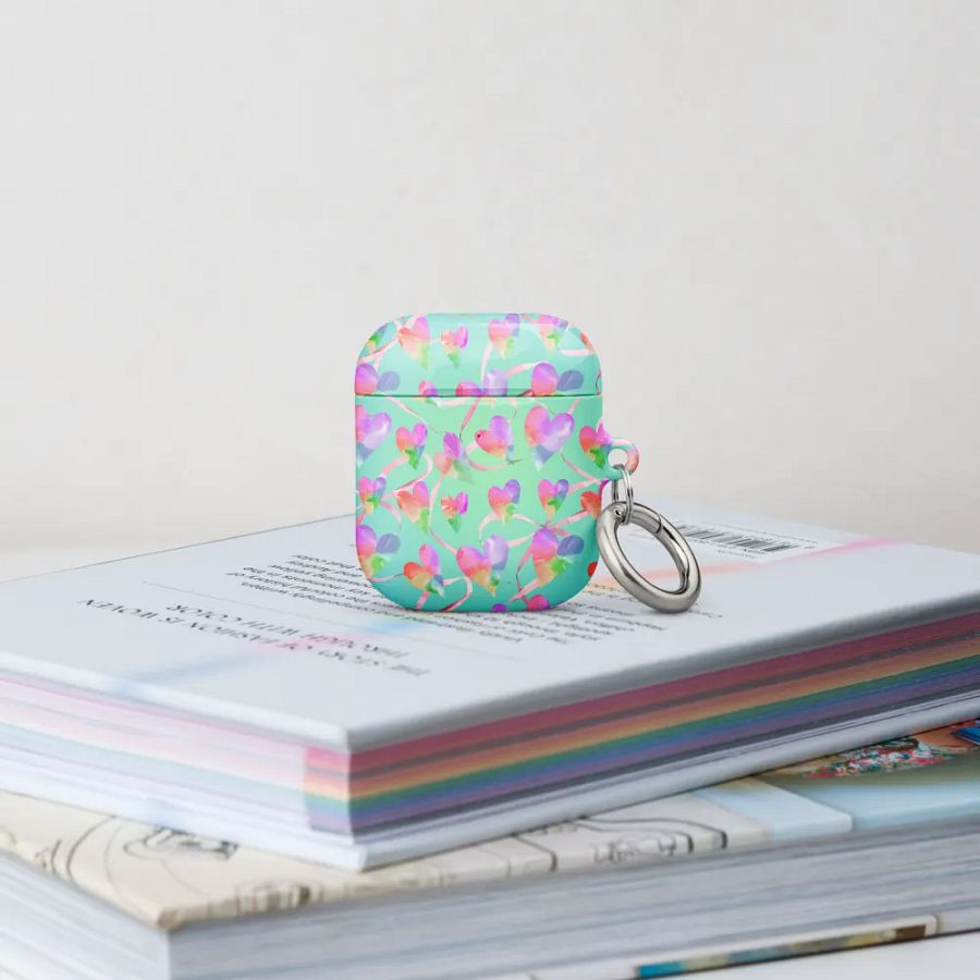 Whimsical Hearts All-Over Print AirPods® Case girls and arty ladies product image (15)