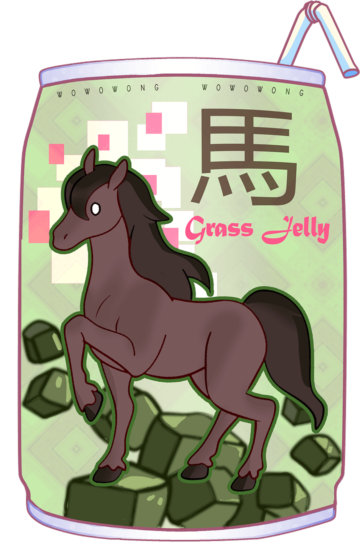 Zodiac Drinks - Grass Jelly Horse Drink - Sticker product image (2)