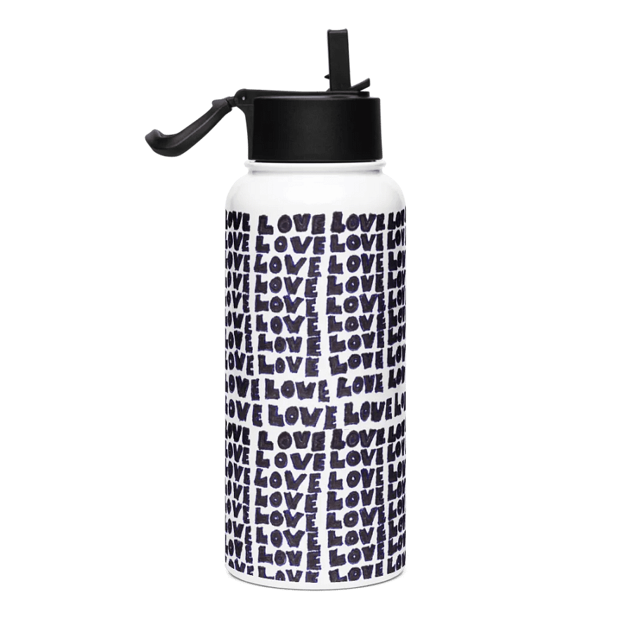 Love Stainless Steel Water Bottle with a Straw Lid in White product image (4)