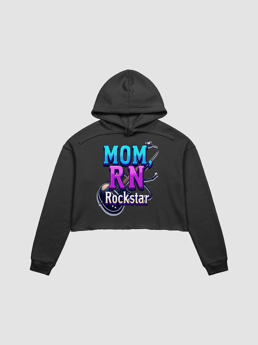 Rockstar, RN, mom, guitar Tribute Crop Hoodie product image (2)