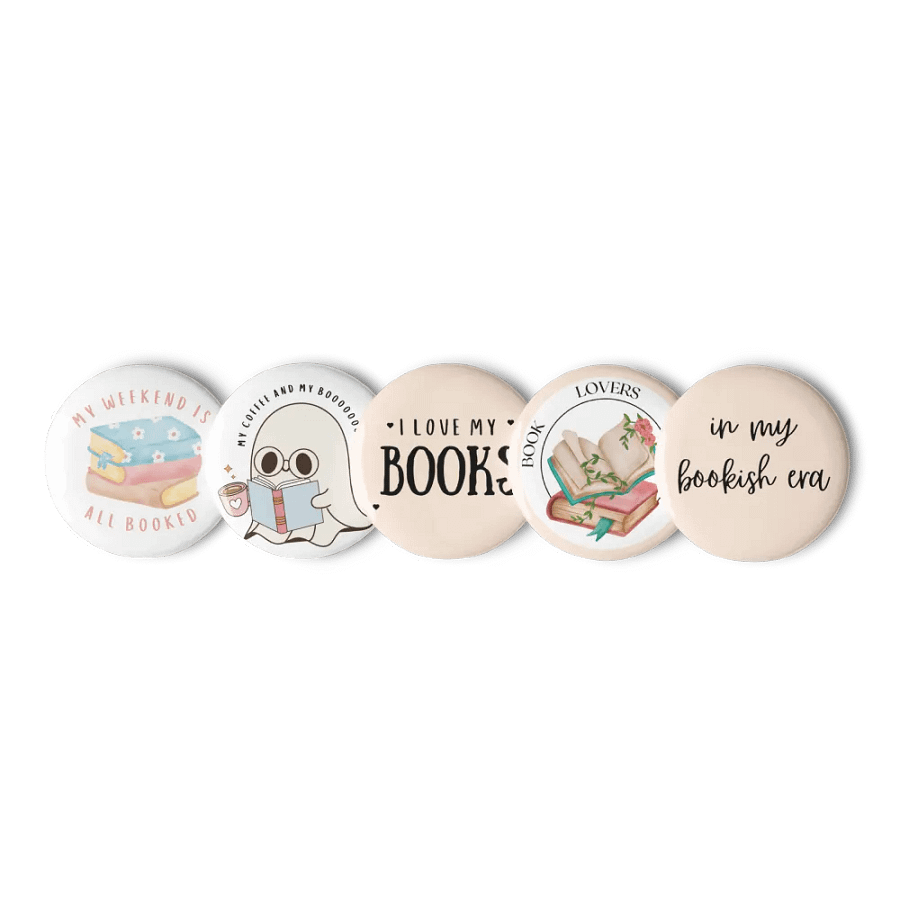 Pastel Pink Pins Set for Reading Lovers product image (3)