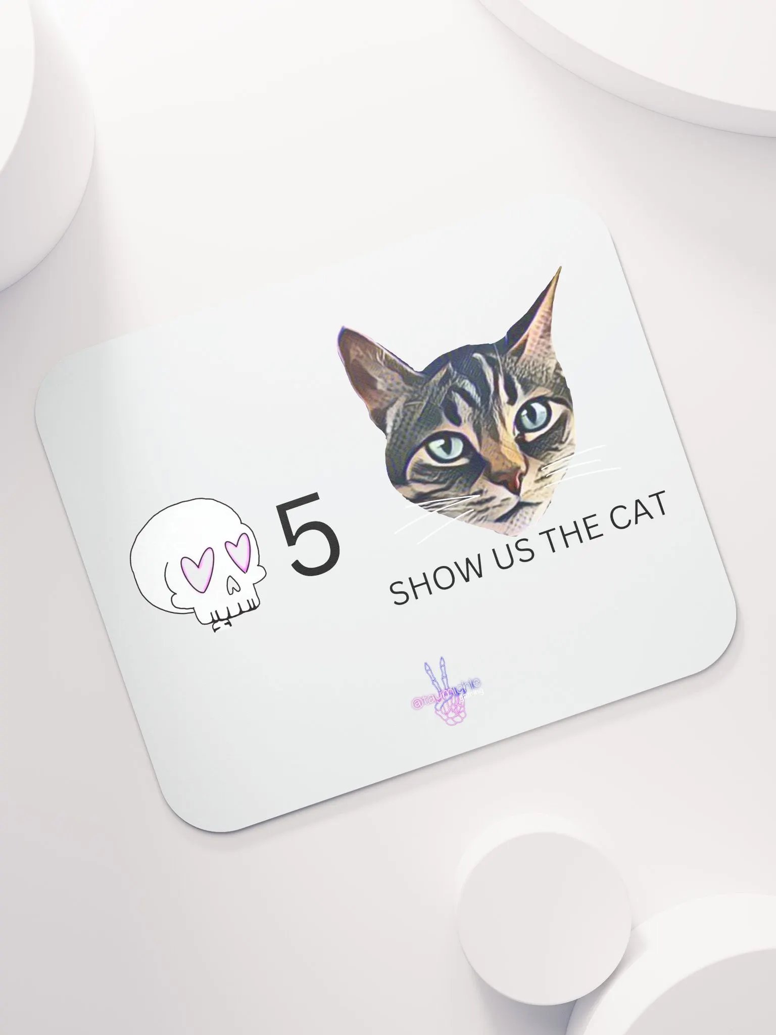 White Mouse Pad Channel Points Show Us the Cat product image (7)