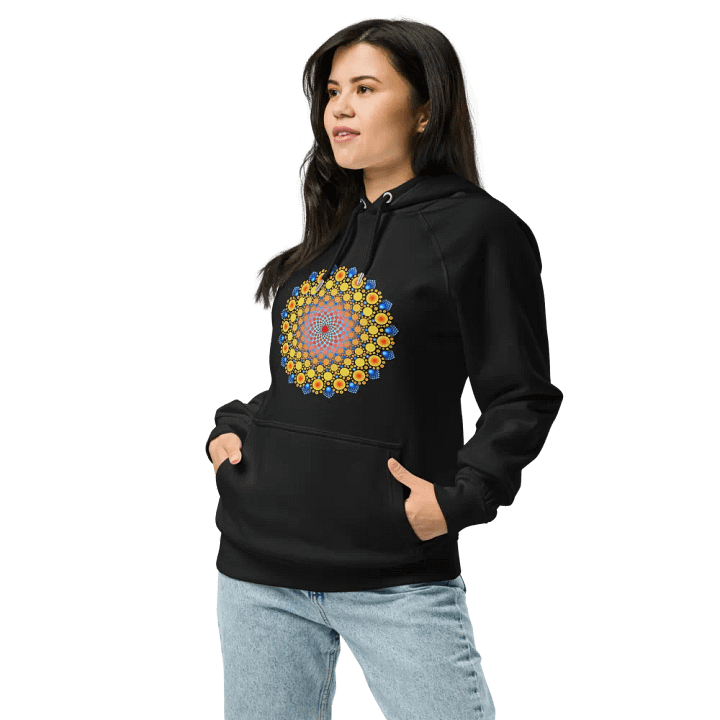 Orange Sunflower Mandala Unisex Eco Hoodie product image (1)
