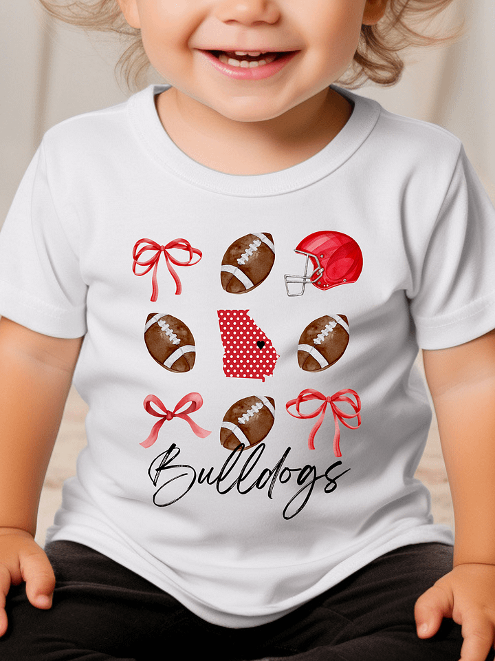 Toddler Girls Bulldogs Football T-Shirt (Homemade) product image (1)