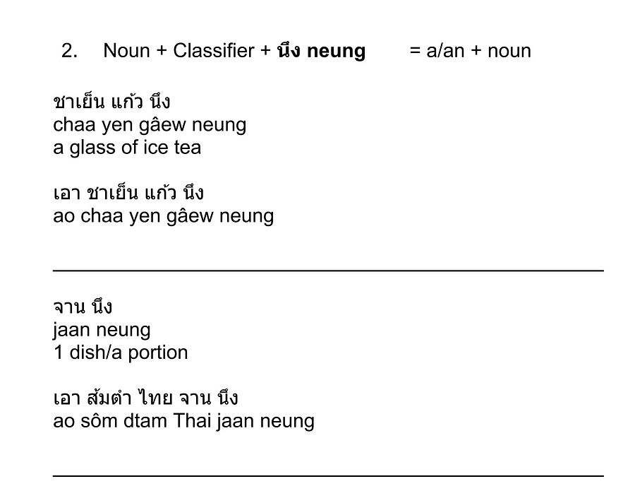 Thai grammar: Classifier product image (3)
