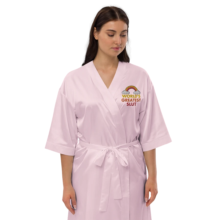 World's Greatest Slut embroidered satin robe product image (4)