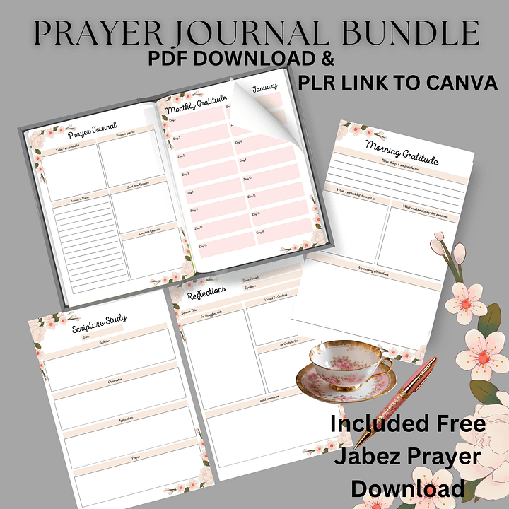 Prayer Journal Bundle with PLR Reselling with Free Prayer of Jabez product image (1)