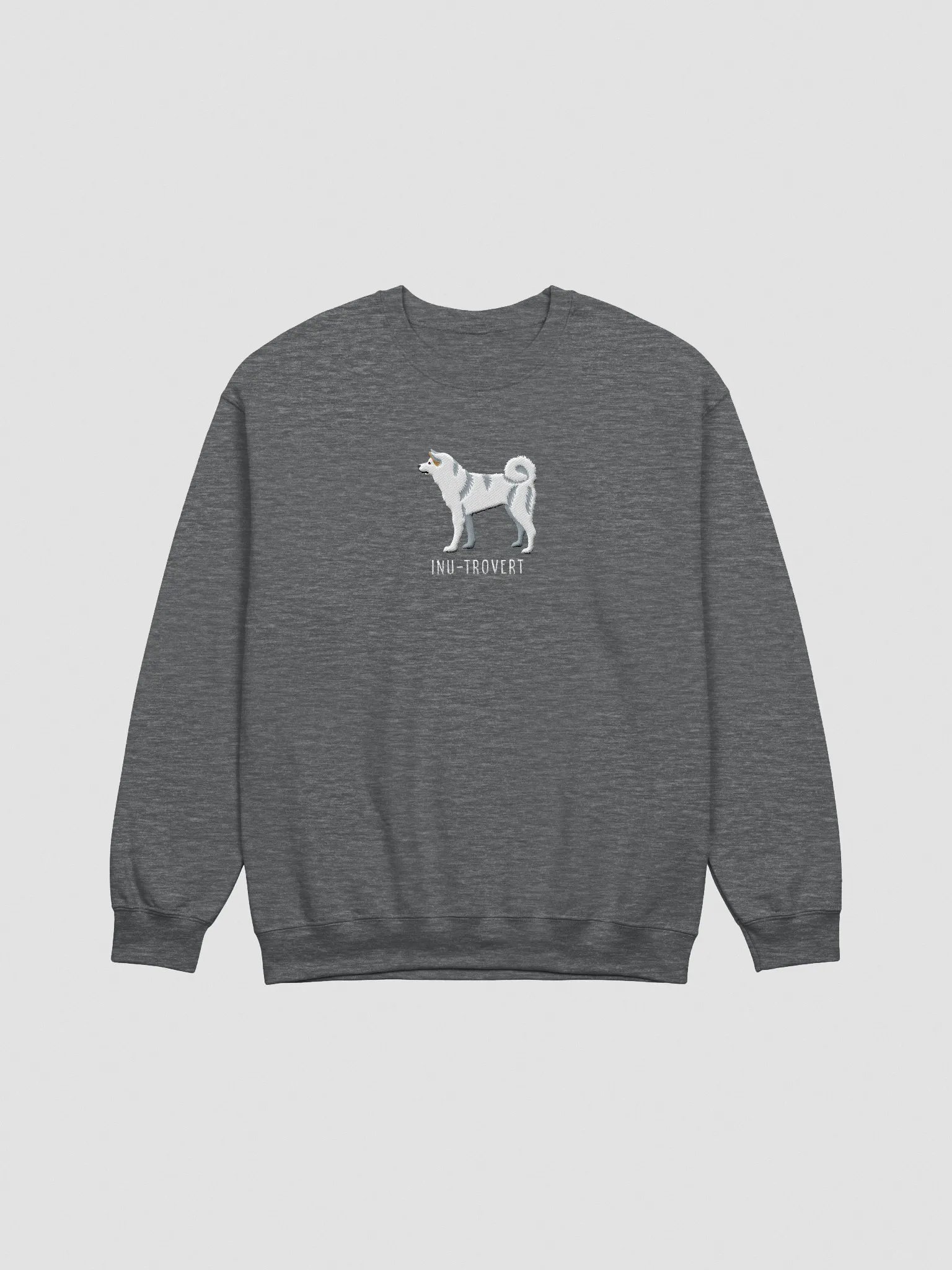Inu-Trovert Sweatshirt (Embroidered) of a Japanese Akita Inu(White) product image (3)