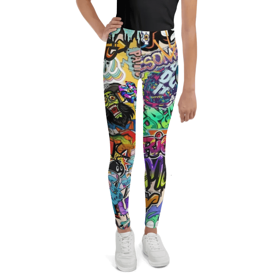 Kids Leggings – Graffiti Style Print for Urban & Trendy Look product image (1)