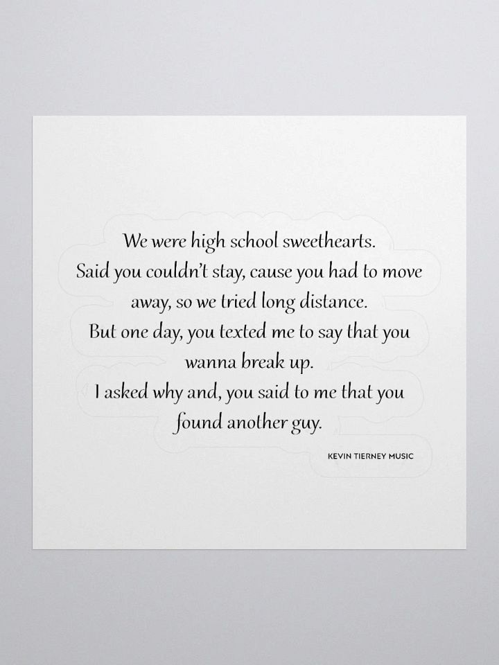 We Were High School Sweethearts Verse Sticker product image (2)
