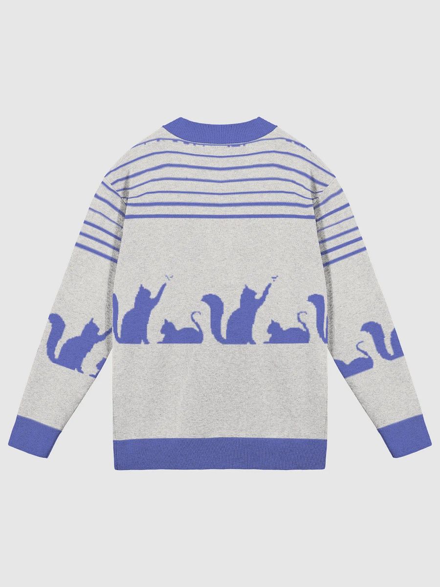 Cute Cats Cardigan Blue Knitted Sweatsuit Open Front product image (2)