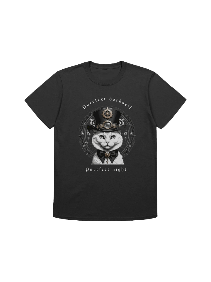 Goth Steampunk Cat T-Shirt Purrfect Darkness Purrfect Night product image (1)