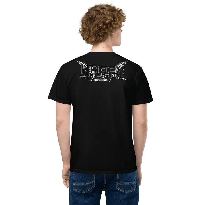 Unisex Garment-Dyed Pocket T-Shirt - Black HApex Gear White Logo product image (2)