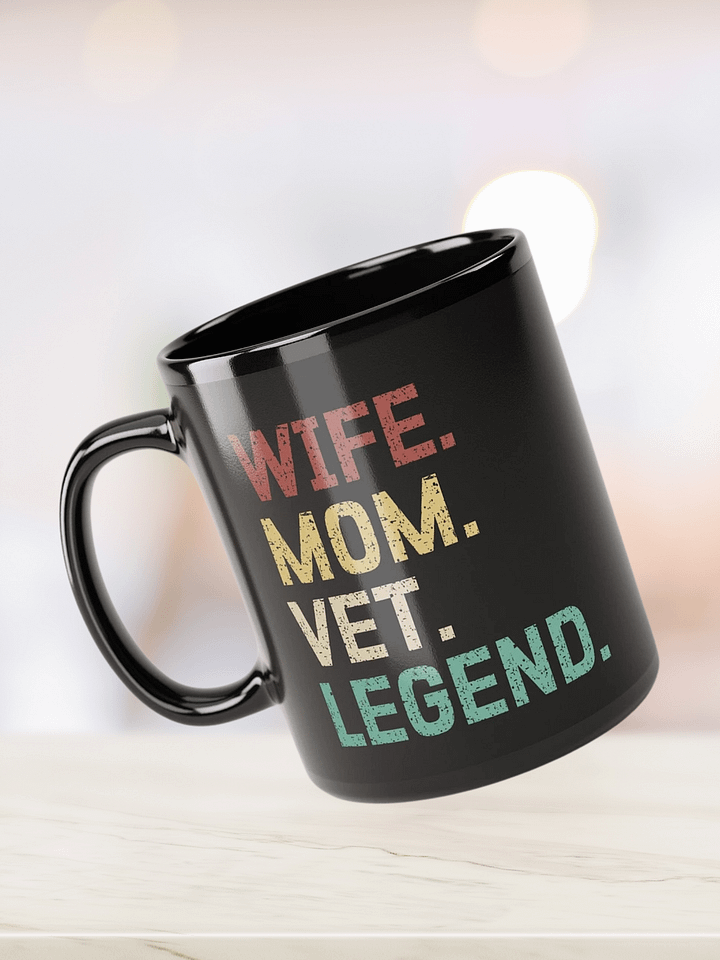 "Wife-Mom-Vet-Legend" black glossy mug product image (2)