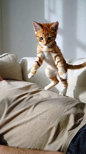 Would you let this kitten bounce on your belly? 😹