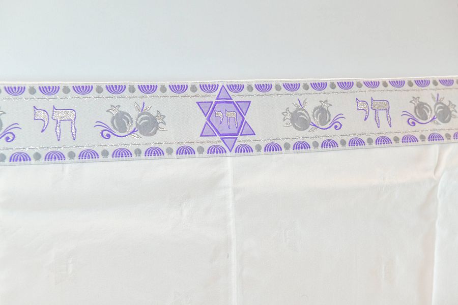 PURPLE MENORAH -Small Tallit (Prayer Shawl) KIT product image (3)