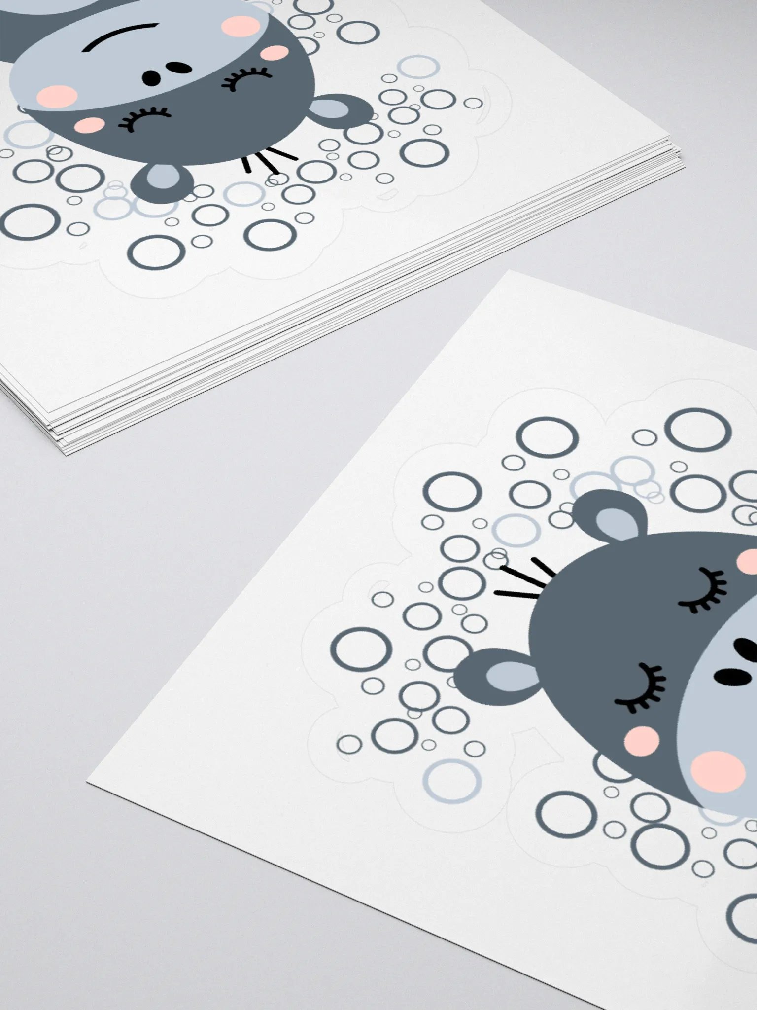Blushing Hippo Kiss Cut Stickers product image (10)