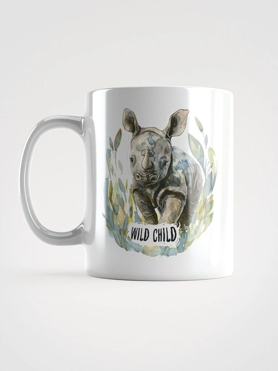 Wild Child Rhino White Glossy Mug product image (5)