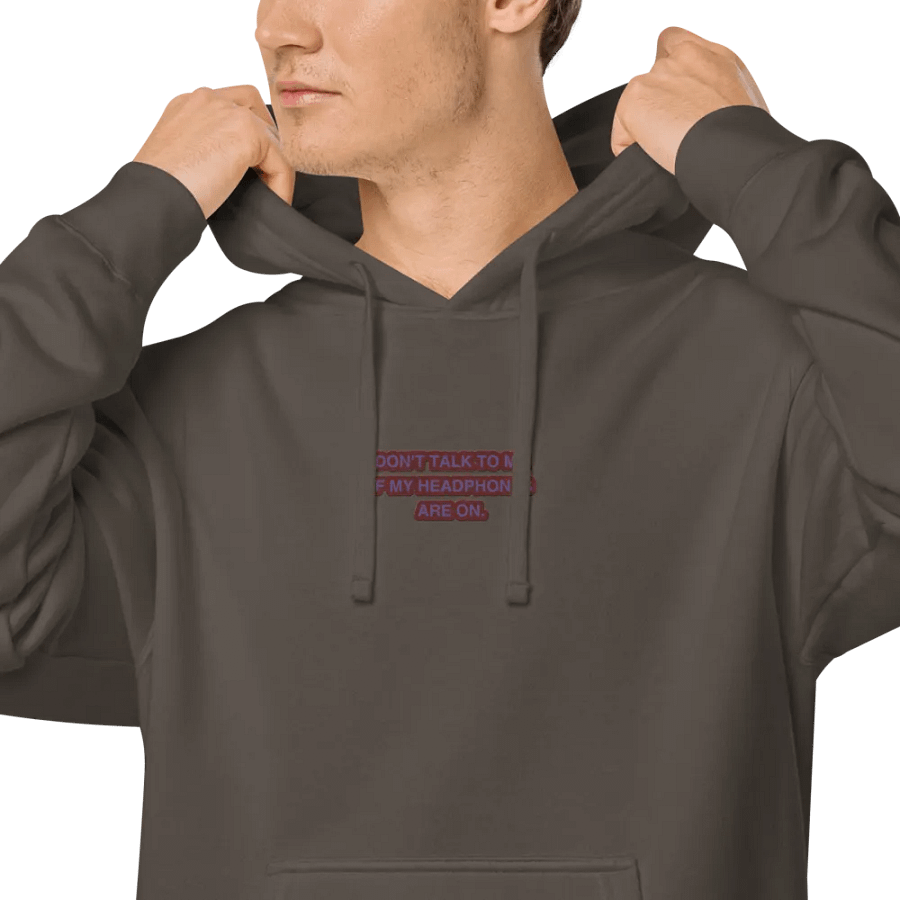 HEADPHONES ON (grape design) embroidered pigment hoodie product image (8)