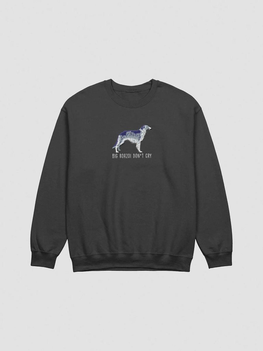 Big Borzoi Don't Cry Sweatshirt (Embroidered) of a Borzoi(Blue) product image (6)
