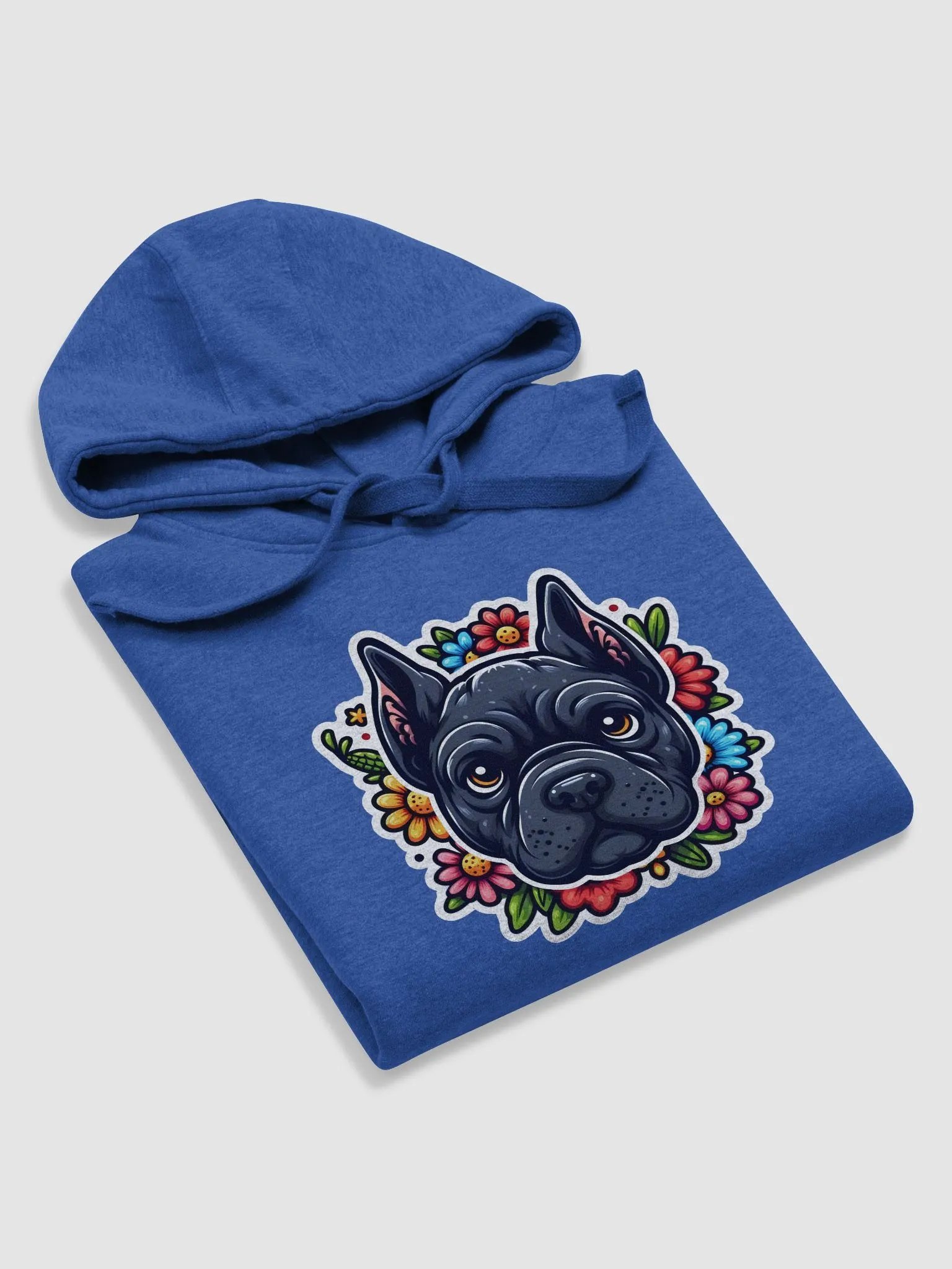 Cozy Black Cane Corso with Vibrant Flowers Hoodie – Stylish Dog Lover Design product image (24)