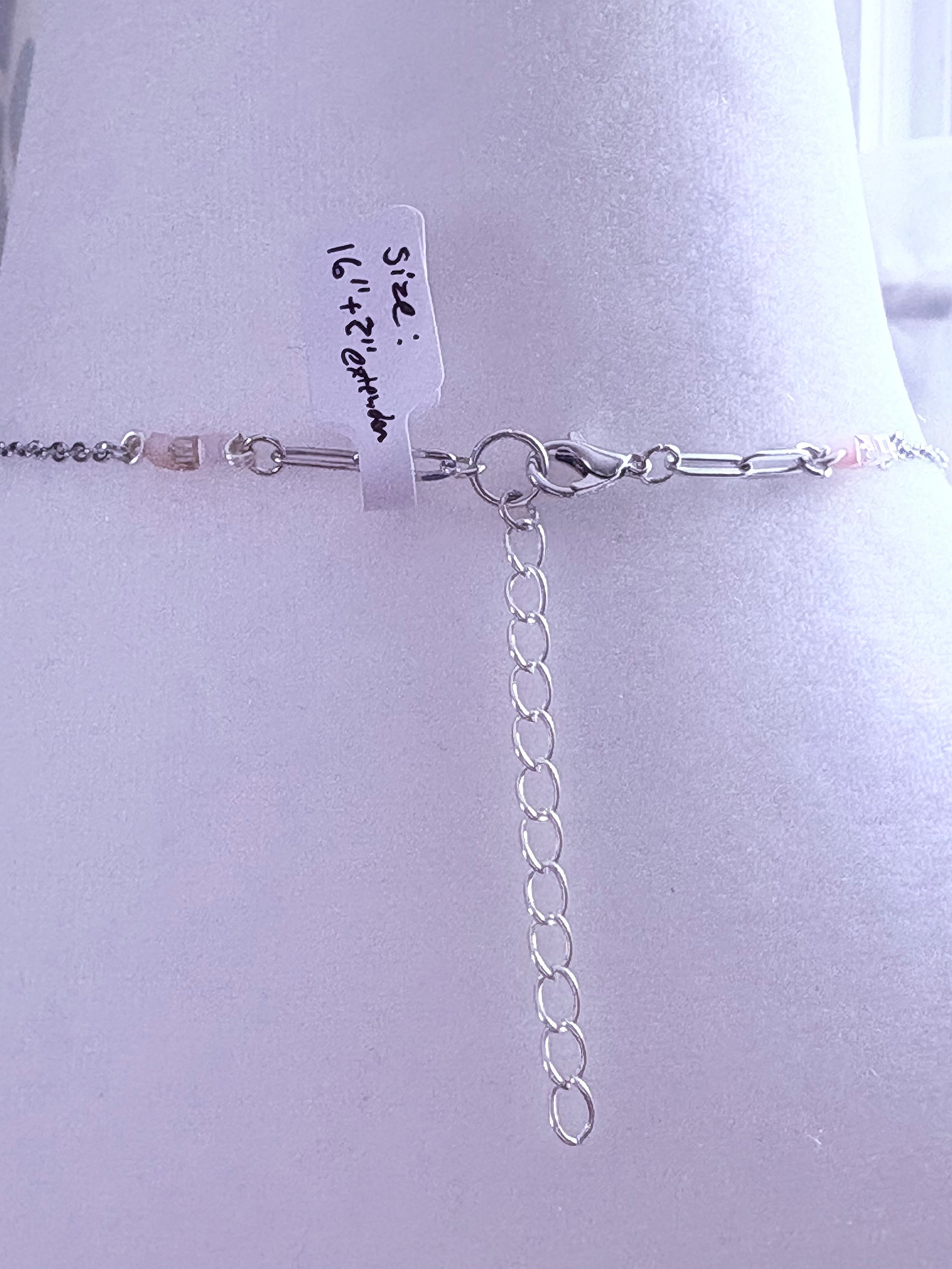 MFD-00266 | Ivory White Geode Druzy Pendant Necklace with Stainless Steel Link Chain and Paperclip Chain | Handmade Jewelry by Monique Faella Designs™ product image (5)