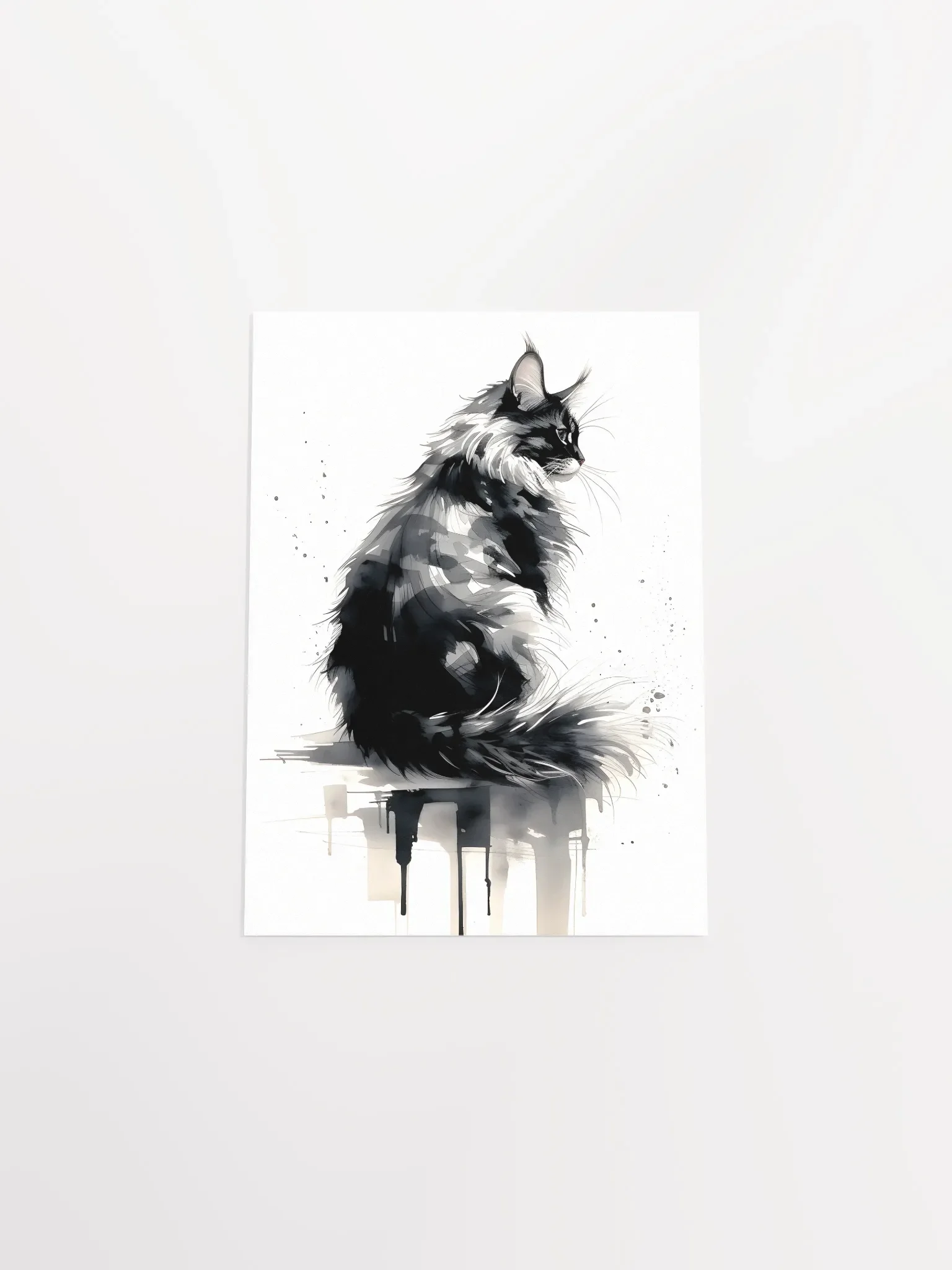 Maine Coon Ink Art Poster Wall Print product image (4)