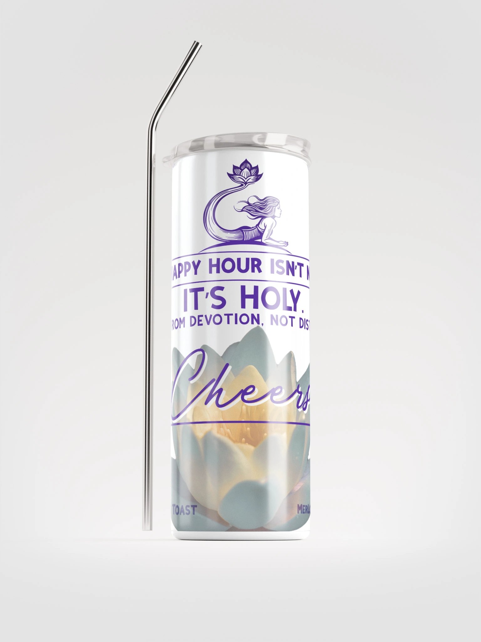 🪷🌅 Temple Tending Toast — White Stainless Steel Tumbler product image (1)