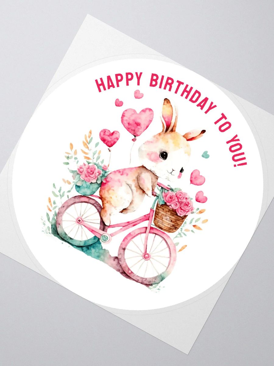 Birthday Greetings Bunny Riding a Pink Bike product image (3)