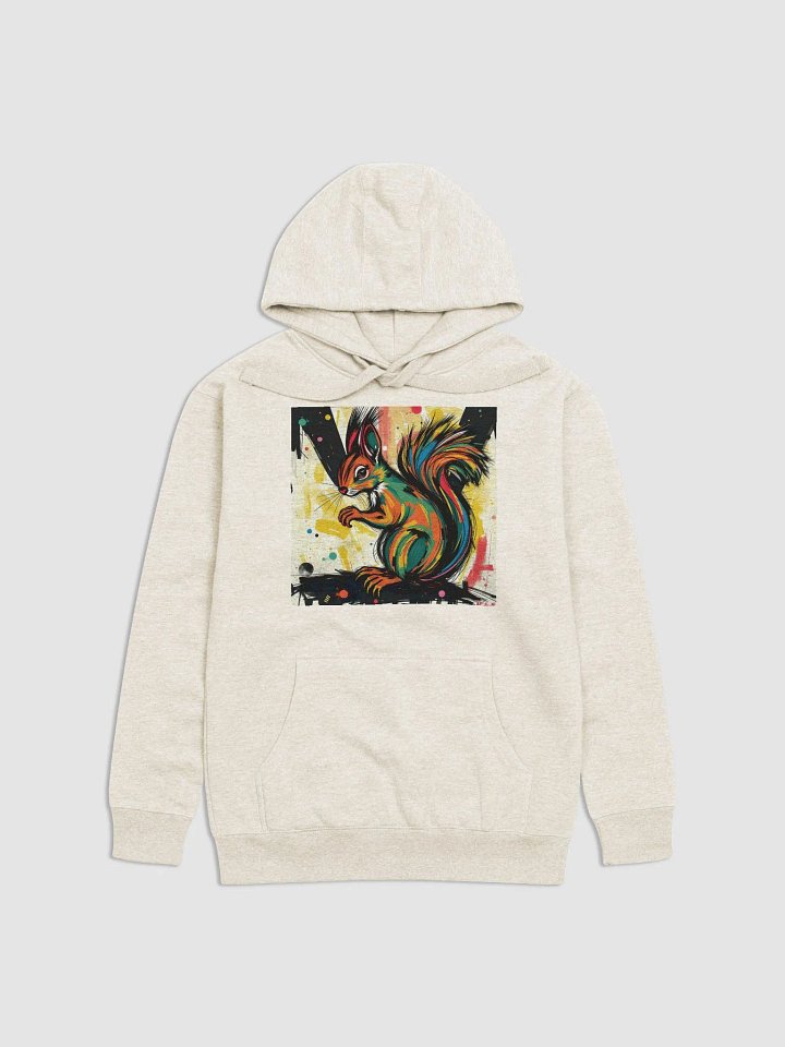 Wacky colors and splattered squirrel, Cozy Cotton Haven Hoodie product image (1)