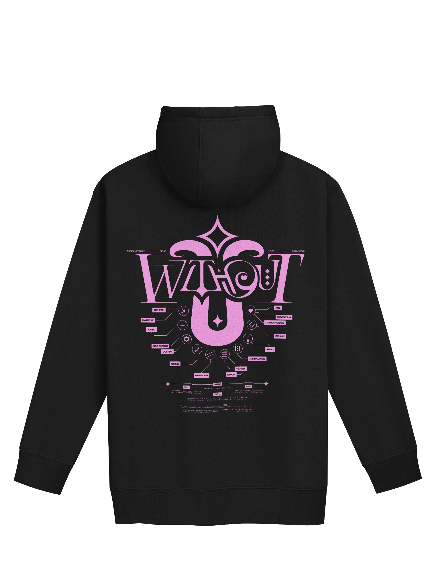 W/O U Pink/Black Hoodie product image (2)