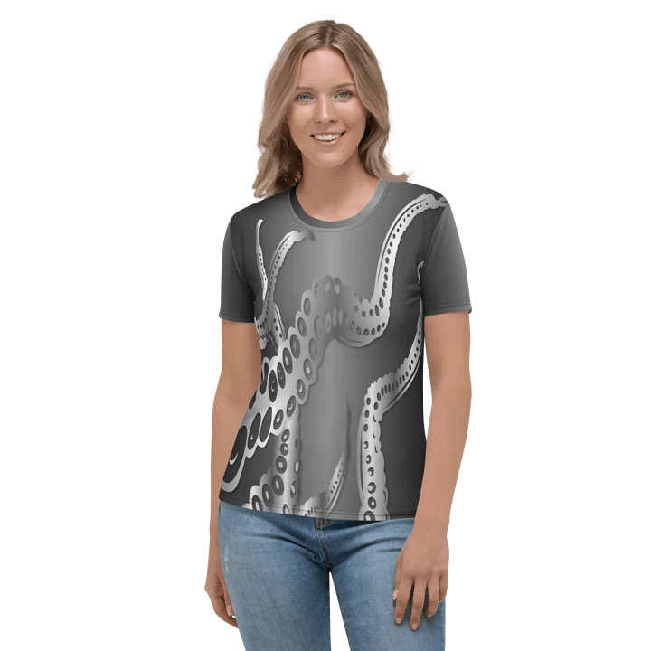 Octopus Tentacles Silver All Over Print T-shirt product image (2)